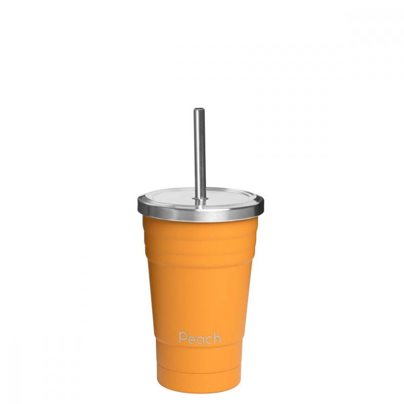 300 ml smoothiekopp med sugerør, Oransje / Peach