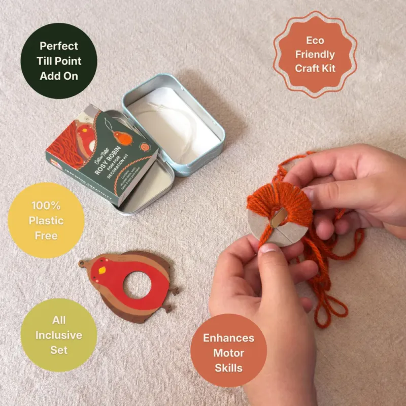 Make Your Own Pom Pom Robin Decoration Kit, Cotton Twist