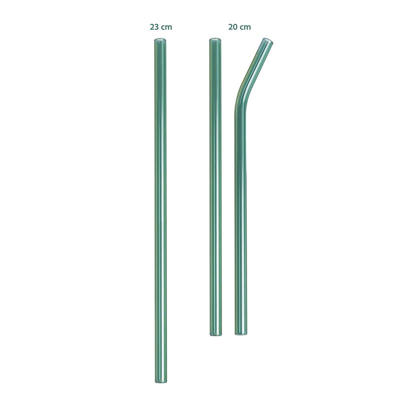 Rett sugerør i glass, Rose Quartz 23cm / Peach