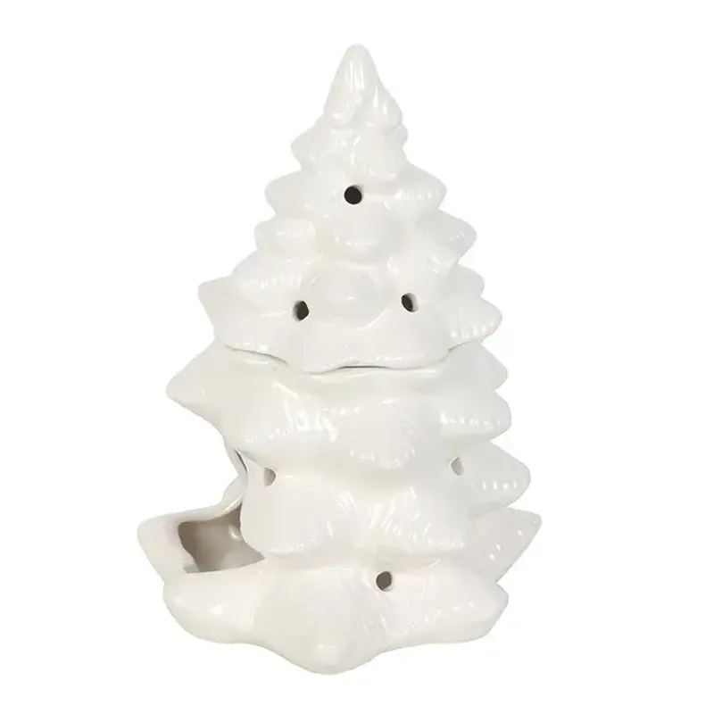Winter Fir Tree Oil Burner & Wax Warmer - WHITE / Something Different Who
