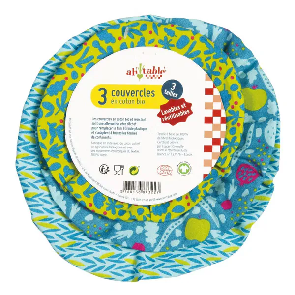 Hovedbilde 3-pk store bolletrekk PLANTS, økologisk bomull / Ahtablé