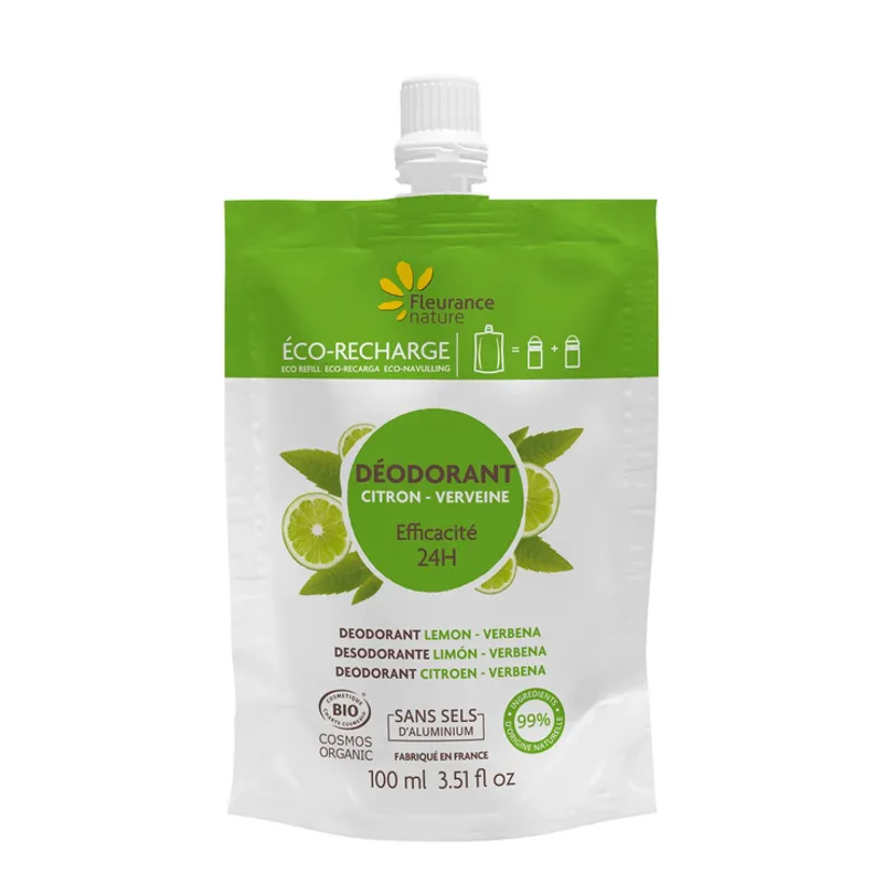 REFILL - Organic Deodorant, Lemon Verbena 100ml / Fleurance