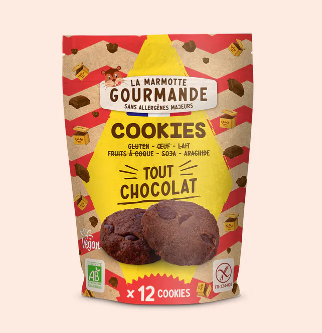 Hovedbilde All Chocolate Cookies 150g - gluten- og melkefri kjeks / La Marmotte Gourmande