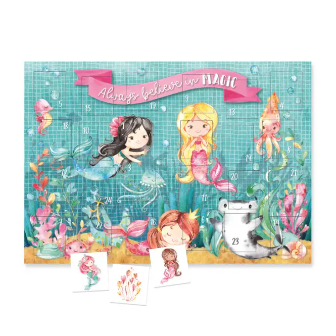 Hovedbilde Julekalender med tatovering, Havfrue / Papierdrachen