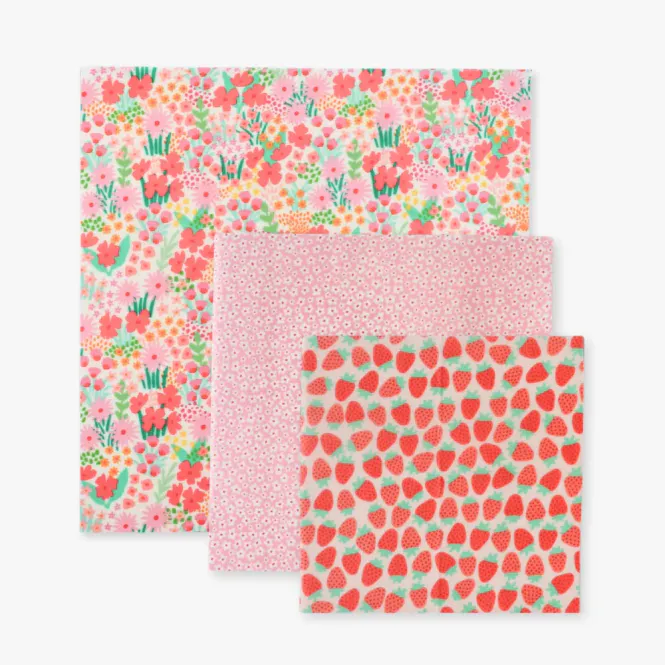 Hovedbilde 3pk Food Wraps bivoksark - PINK S,M,L / NatureBee