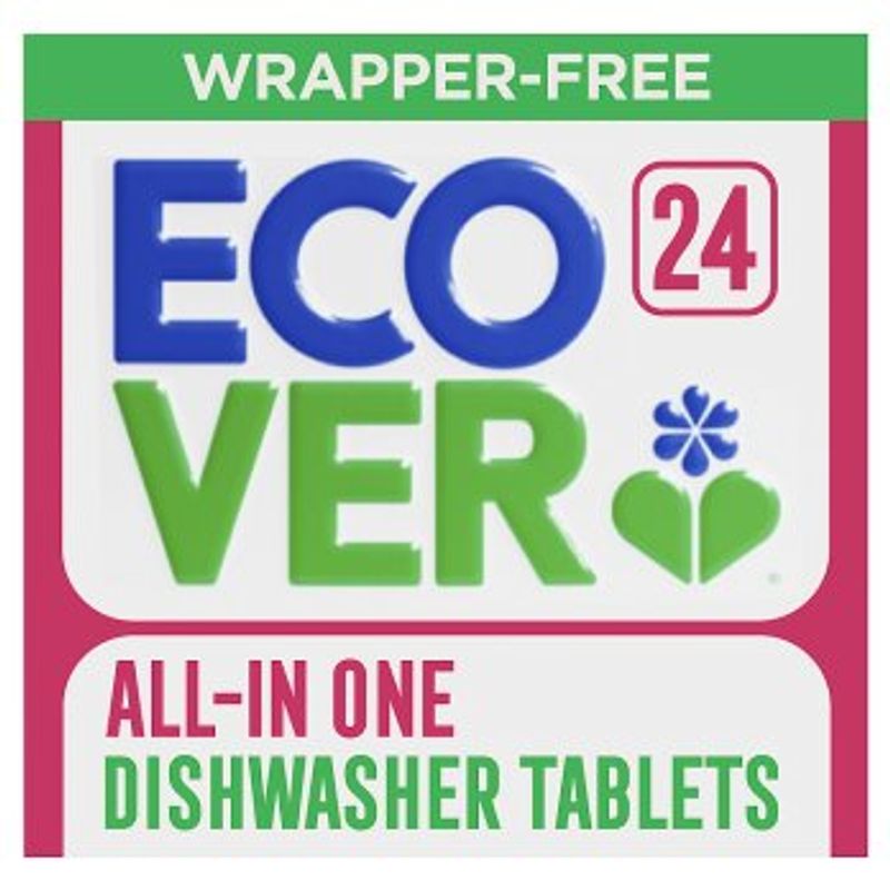 24 Wrapper Free All-in-One Dishwasher Tablets  / ECOVER