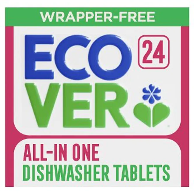 Hovedbilde 24 Wrapper Free All-in-One Dishwasher Tablets  / ECOVER