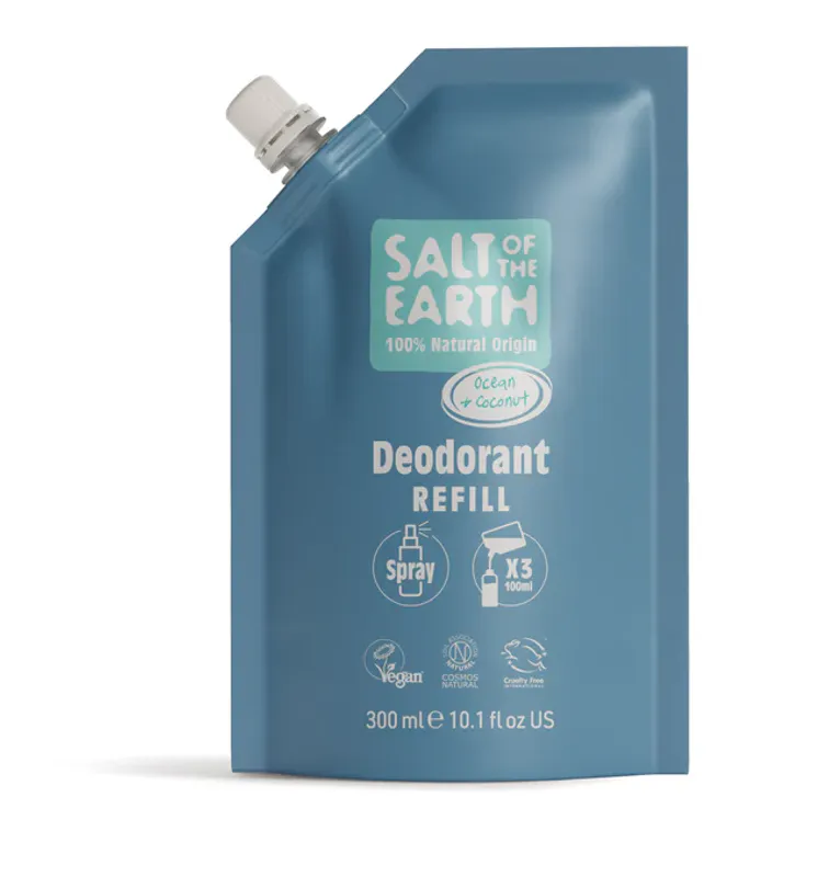 REFILL 300ml - Ocean & Coconut Natural Spray Deodorant / Salt of the Earth 