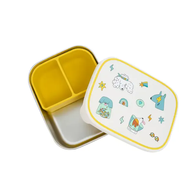 Hovedbilde Matboks i stål med flere rom, Funky Dogs / The Cotton Cloud