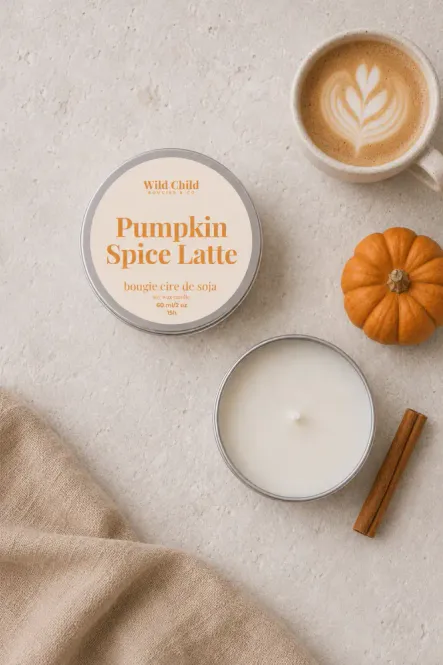 Hovedbilde Pumpkin Spice Latte Duftlys 15t, WILD CHILD