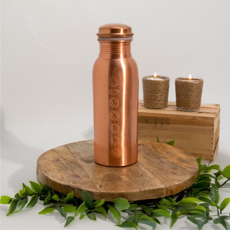 Drikkeflaske i kobber - 7 Chakras 750ml / Ayurveda Specialist B.V