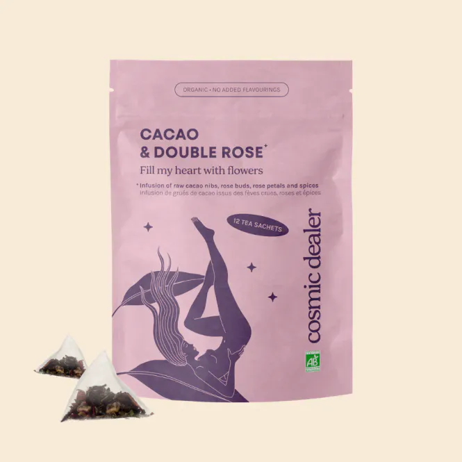 Hovedbilde Ceremonial Cacao & Double Rose Infusion 12 x 2.2g / Cosmic Dealer
