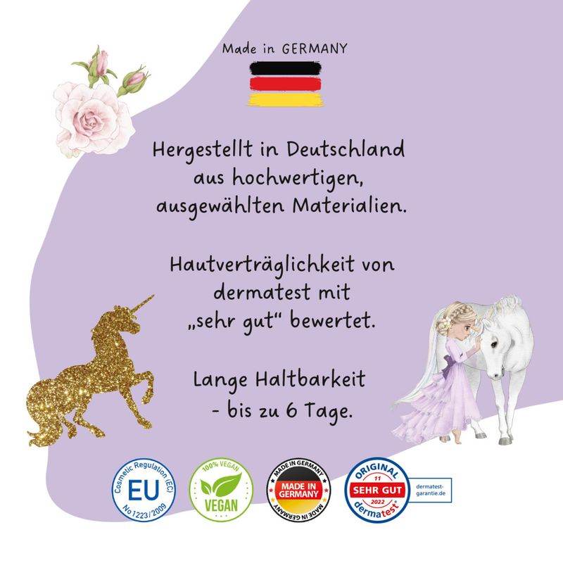 Glitter & Enhjørninger - midlertidig tatovering til barn / Papie