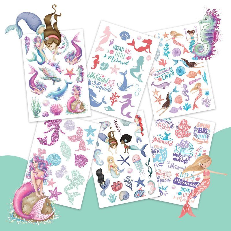 Havfruer - midlertidig tatovering til barn / Papierdrachen