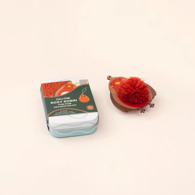 Make Your Own Pom Pom Robin Decoration Kit, Cotton Twist