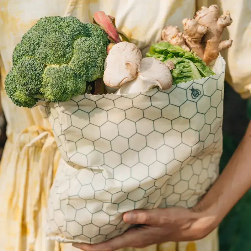 Medium Beeswax Wrap Bag, Hexagonia / SuperBee