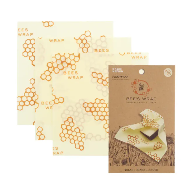Hovedbilde 3pk medium bivoksark, Honey Comb / Bee´s Wrap
