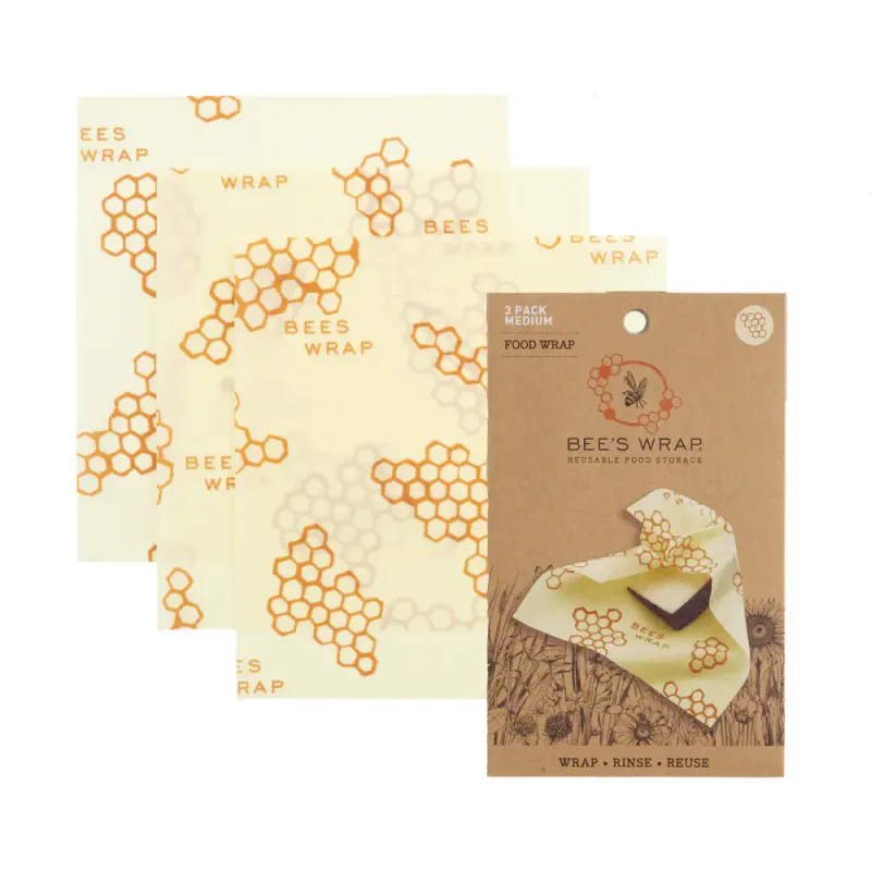 3pk medium bivoksark, Honey Comb / Bee´s Wrap