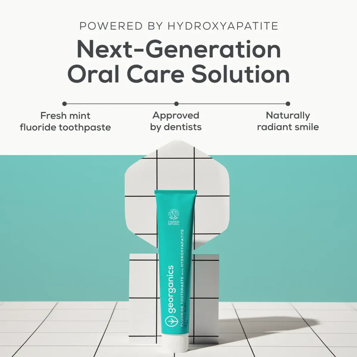Fluoride Hydroxyapatite Toothpaste, Fresh Mint 75g / Georganics