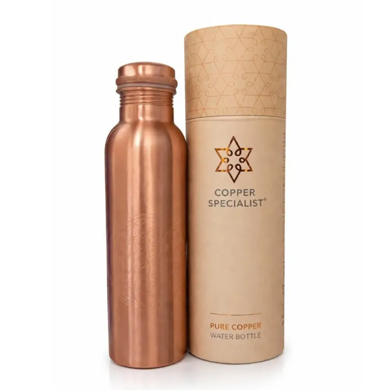 7 Chakras copper water bottle polished 750 Ml - Ayurveda Specialist