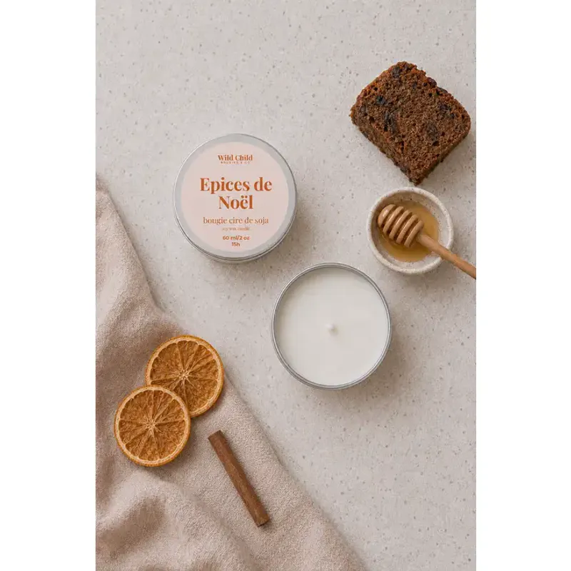 Christmas Spices Duftlys 15t, naturlig Soyavokslys - WILD CHILD Bougies & Co