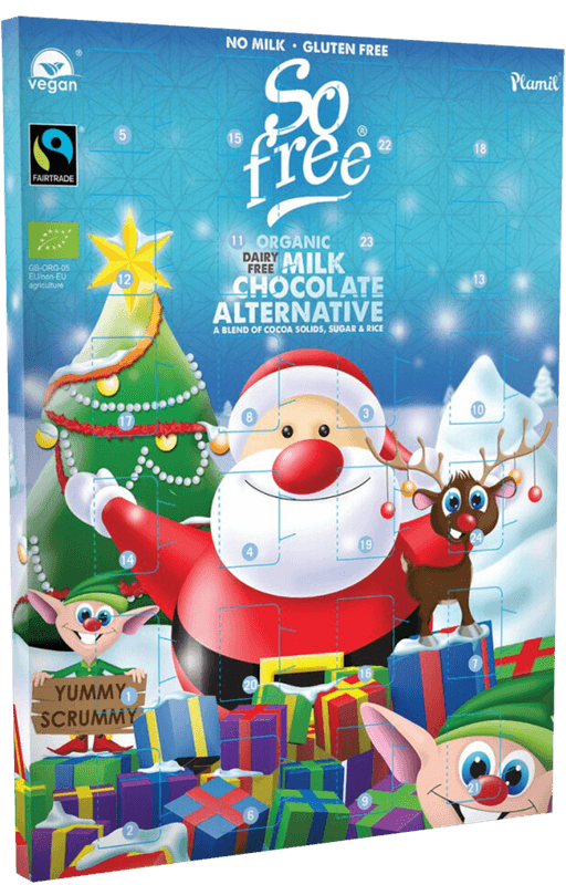 Sjokoladekalender - melke- og glutenfri 110g / Plamil So Free