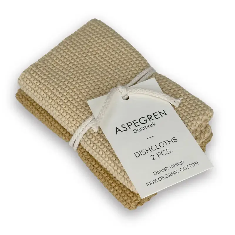 2pk kjøkkenklut i økologisk bomull, Golden / Aspegren Denmark