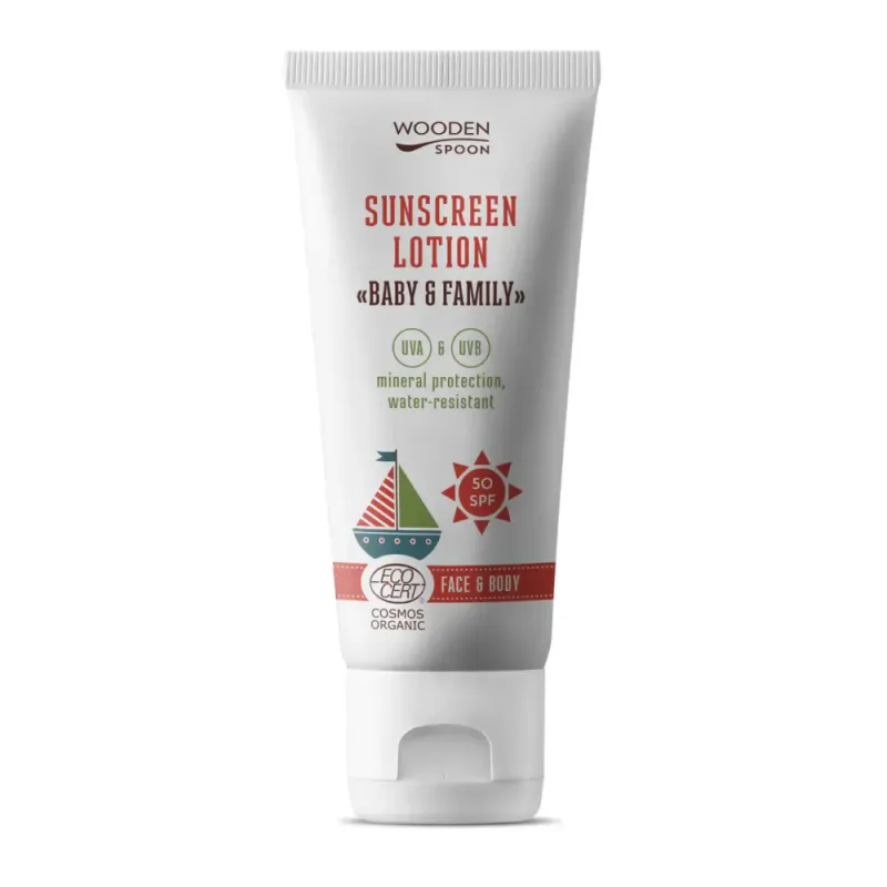 Sunscreen Lotion “Baby & Family” SPF 50 - Duftfri 100ml / Wooden Spoon
