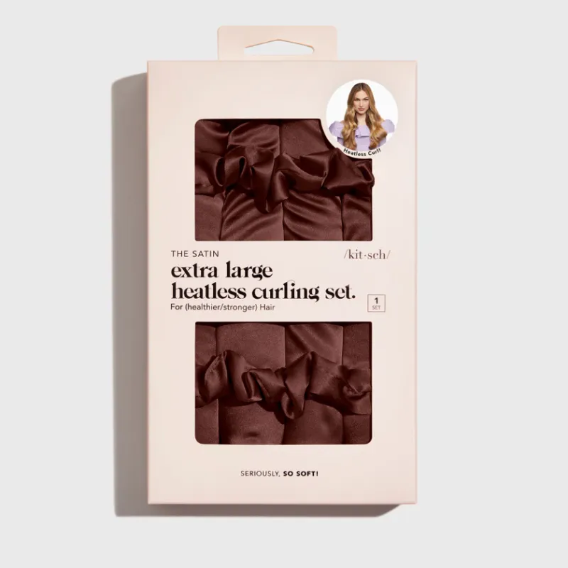 Xl Satin Heatless Curling Set - Chocolate / Kitsch