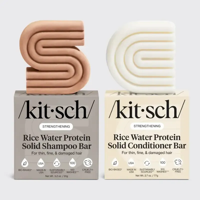 COMBO Rice Water Shampoo & Conditioner Bar For Hair Growth / Kitsch