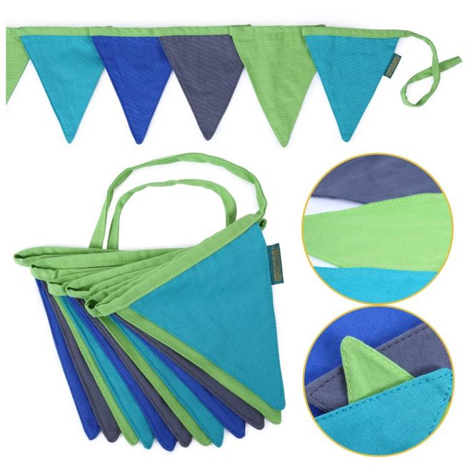 Hovedbilde Vimpler i bomull, Blå & Grå / Papierdrachen