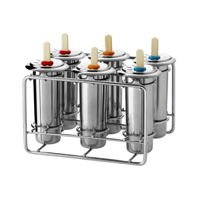 Hovedbilde 6 stk runde ispinneformer i stål / Pulito