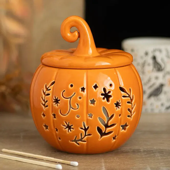 Hovedbilde Orange Folk Pumpkin Halloween Oil Burner and Wax Warmer / Something Different 