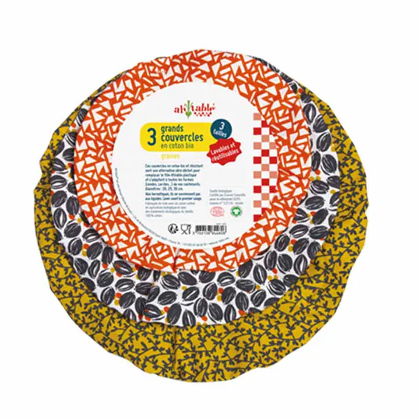 Hovedbilde 3-pk store bolletrekk SEEDS, økologisk bomull / Ahtablé