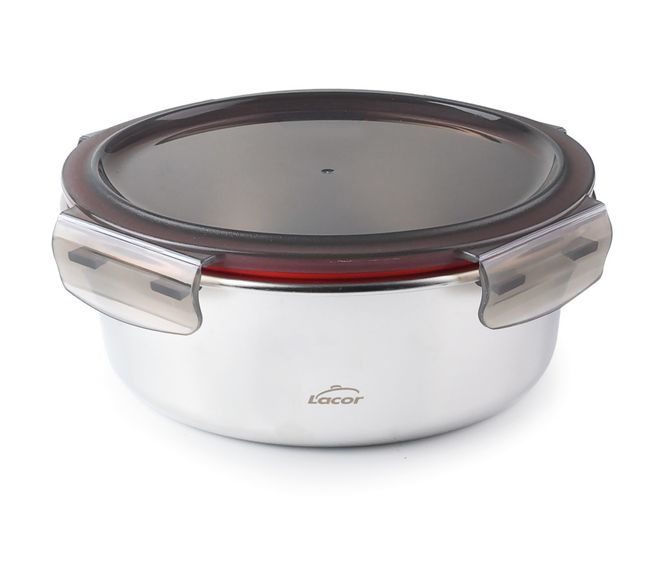 Hovedbilde Rund matboks i stål 700ml - mikrobølgesikker / Lacor