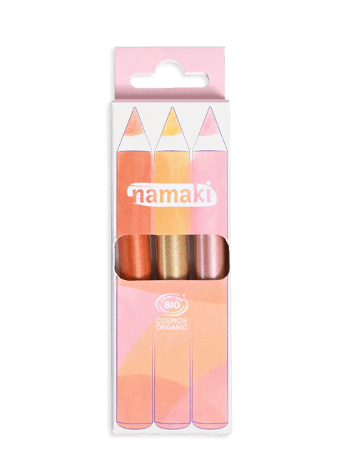 Hovedbilde 3 stk sminkeblyanter med glitter, Sunshine / Namaki