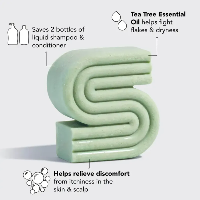 Tea Tree & Mint Clarifying Shampoo Bar 91g / Kitsch