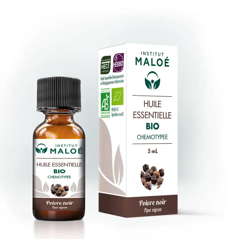 Svart pepper eterisk olje 5 ml, økologisk - Institut Maloé