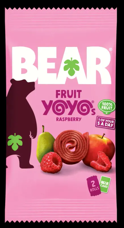 5-pk Fruktrull med bringebær, Yo-Yo`s 5 x 20g / BEAR