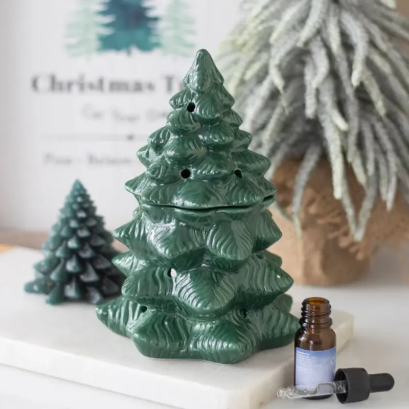 Winter Fir Tree Oil Burner & Wax Warmer - GREEN / Something Different Who