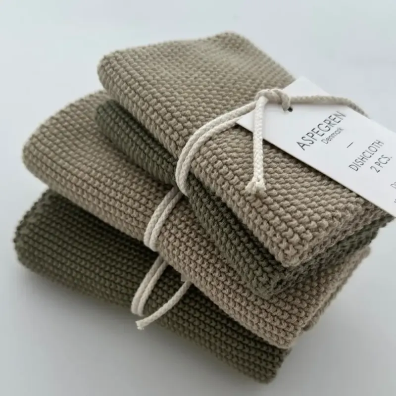 2pk kjøkkenklut i økologisk bomull, Olive / Aspegren Denmark