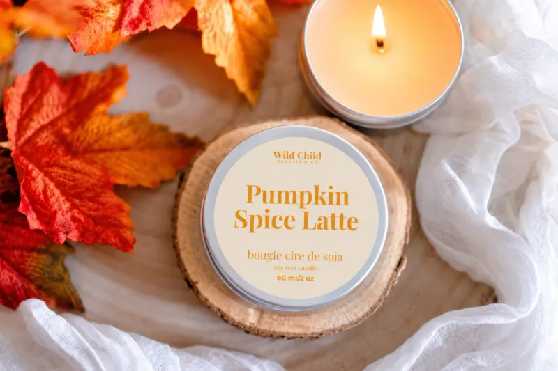 Pumpkin Spice Latte Duftlys 15t, WILD CHILD