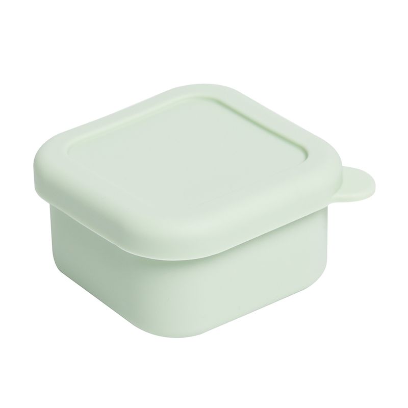 Silikonboks med lokk 100ml, Green / Peach