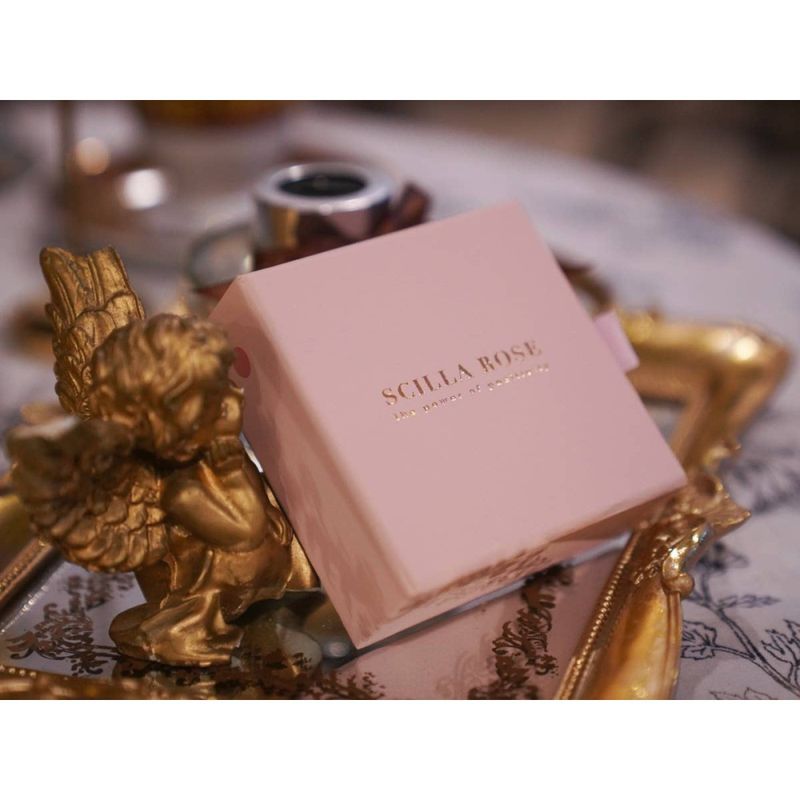 Diffuserarmbånd med krystaller i gaveeske - rosa sebrajaspis og Love-charm, Scilla Rose