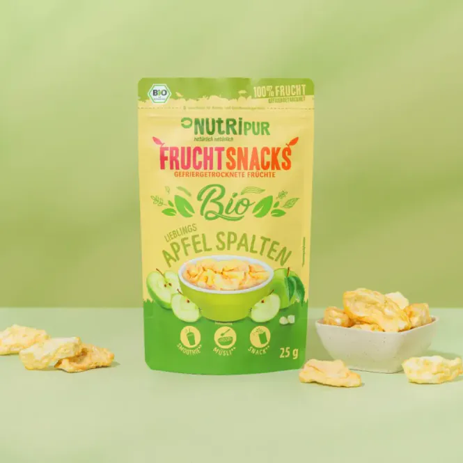 Hovedbilde 100g økologisk frysetørkede eplebiter / NutriPur