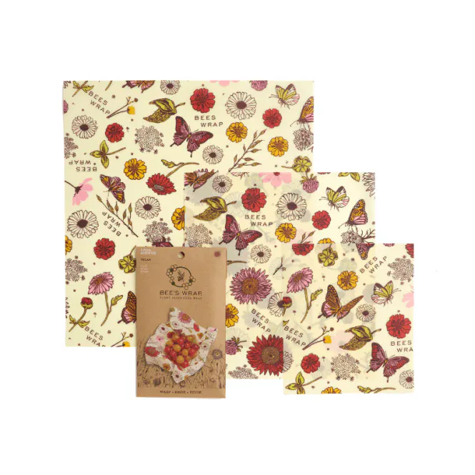 Hovedbilde 3pk vegansk voksark str. S,M,L - Meadow Magic / Bee´s Wrap